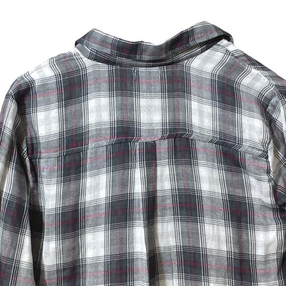 WET SEAL Plaid Tunic Top Small Black Check Lace up Long Shirt NWT - Picture 8 of 11